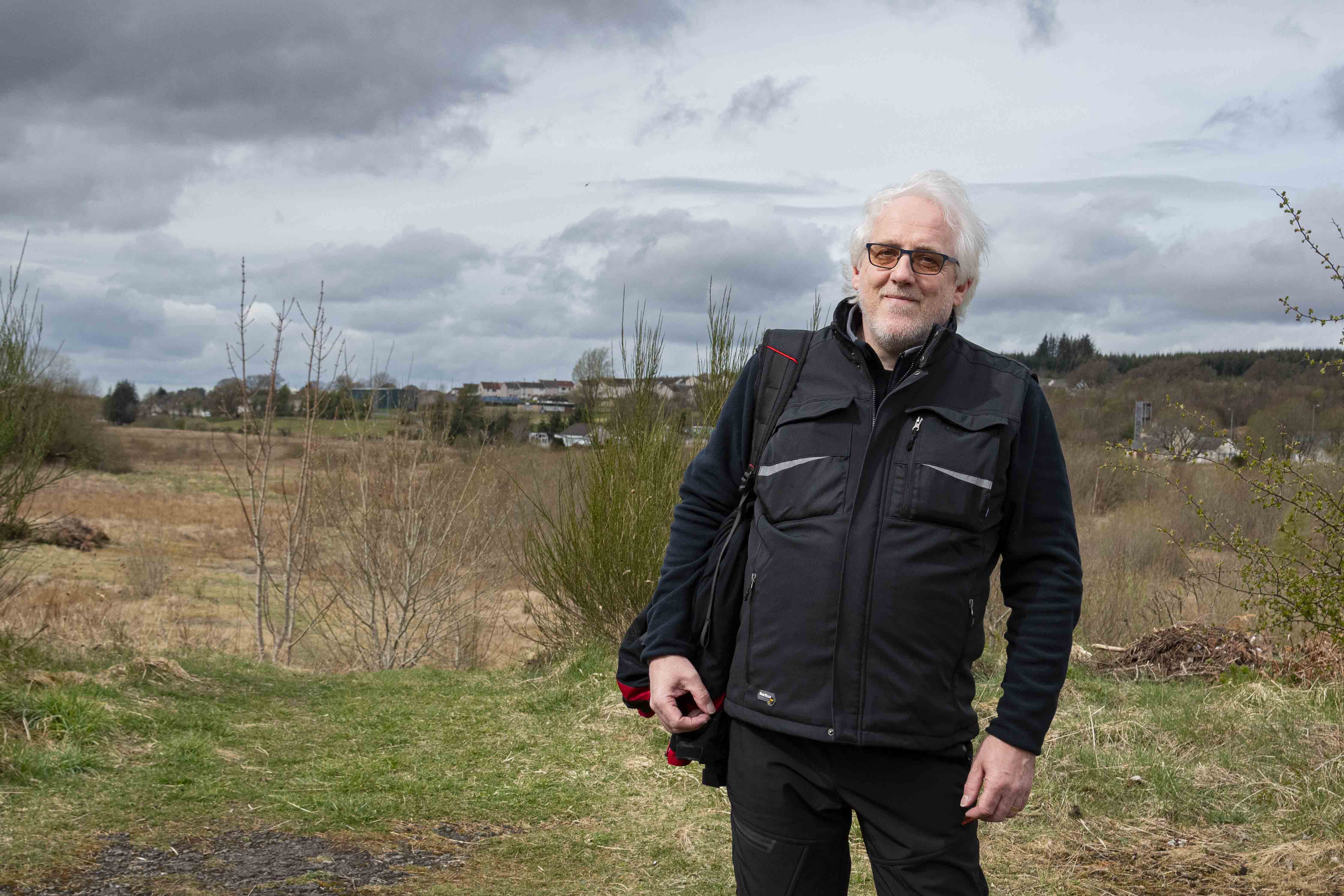 Robert Jacobs on the site of what may one day be a new facility that could radically alter life in Muirkirk.