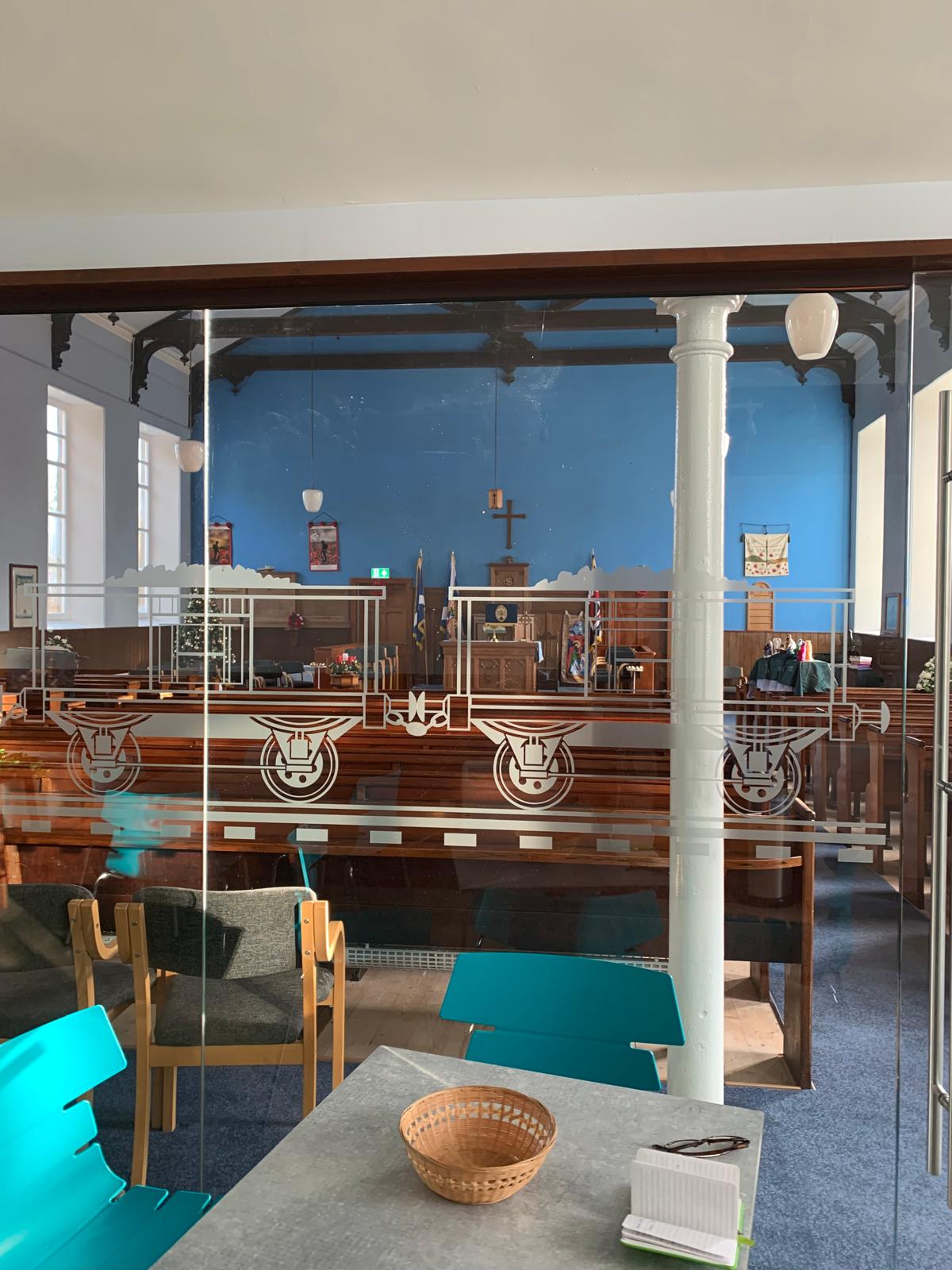 Inside Lugar church after works were completed. Picture by Carolann McPhilimey