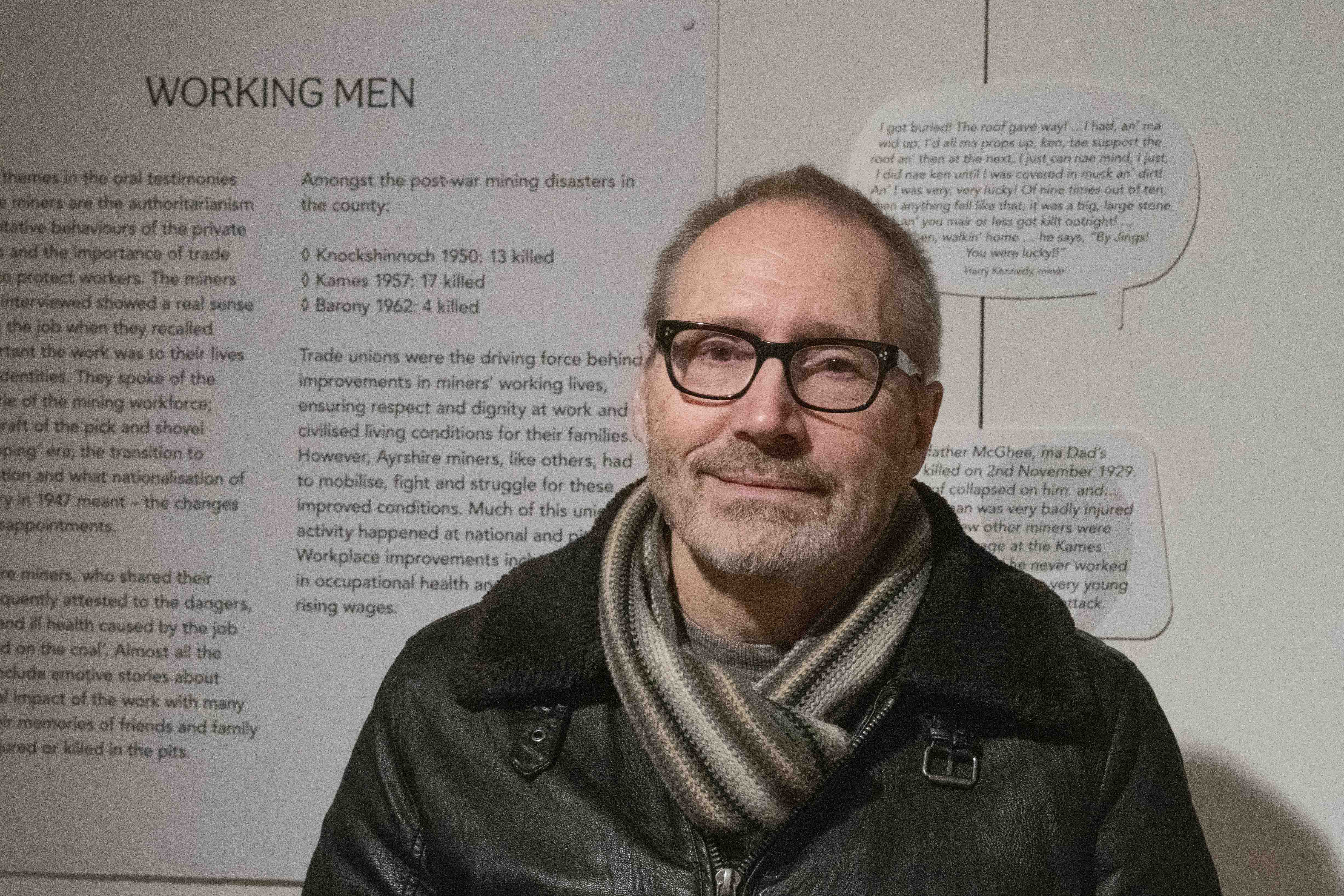 Arthur McIvor at the Lost Villages Exhibition at the Baird Institute in Cumnock.