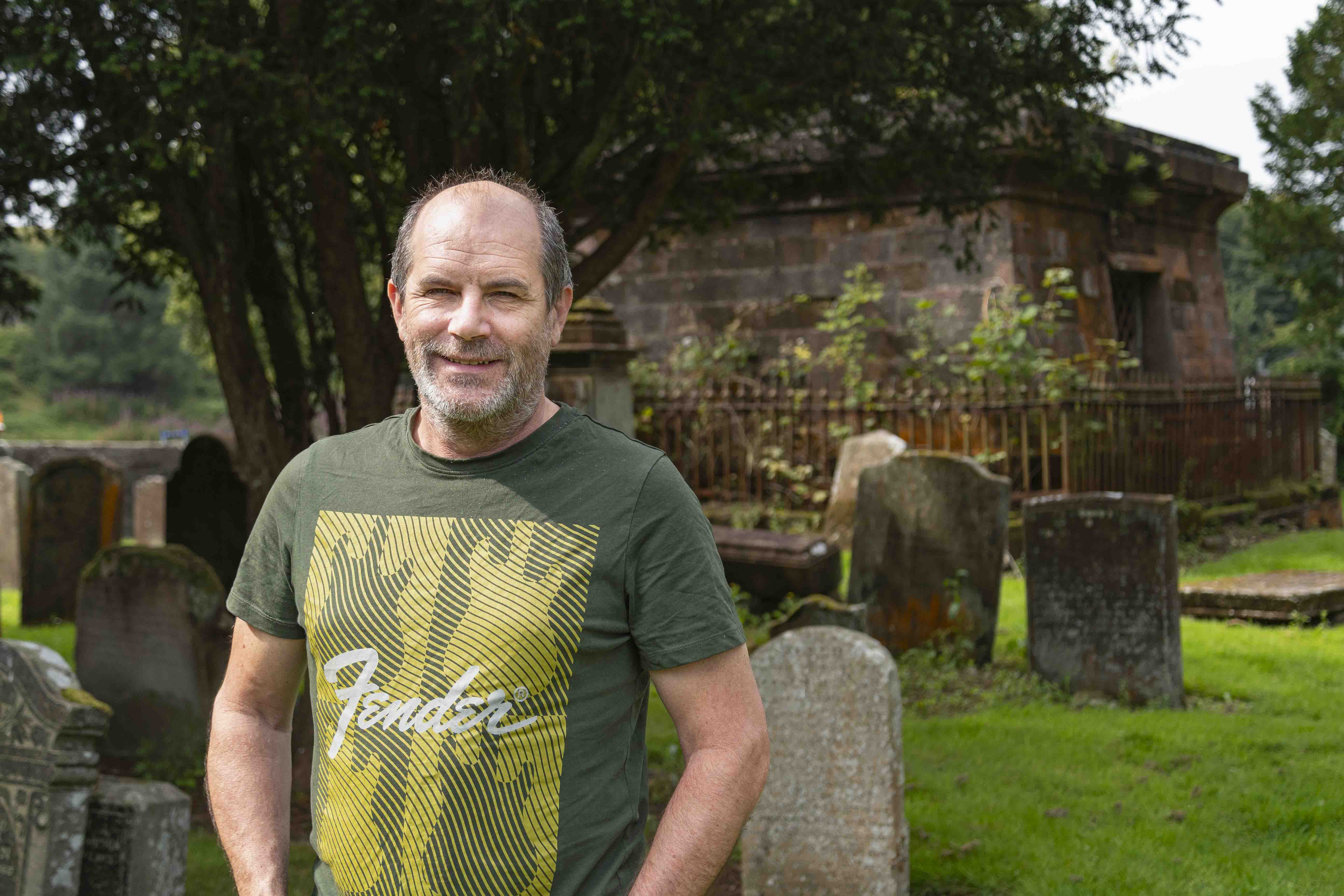 Colin MacDonald at Dalmellington Old Kirkyard.