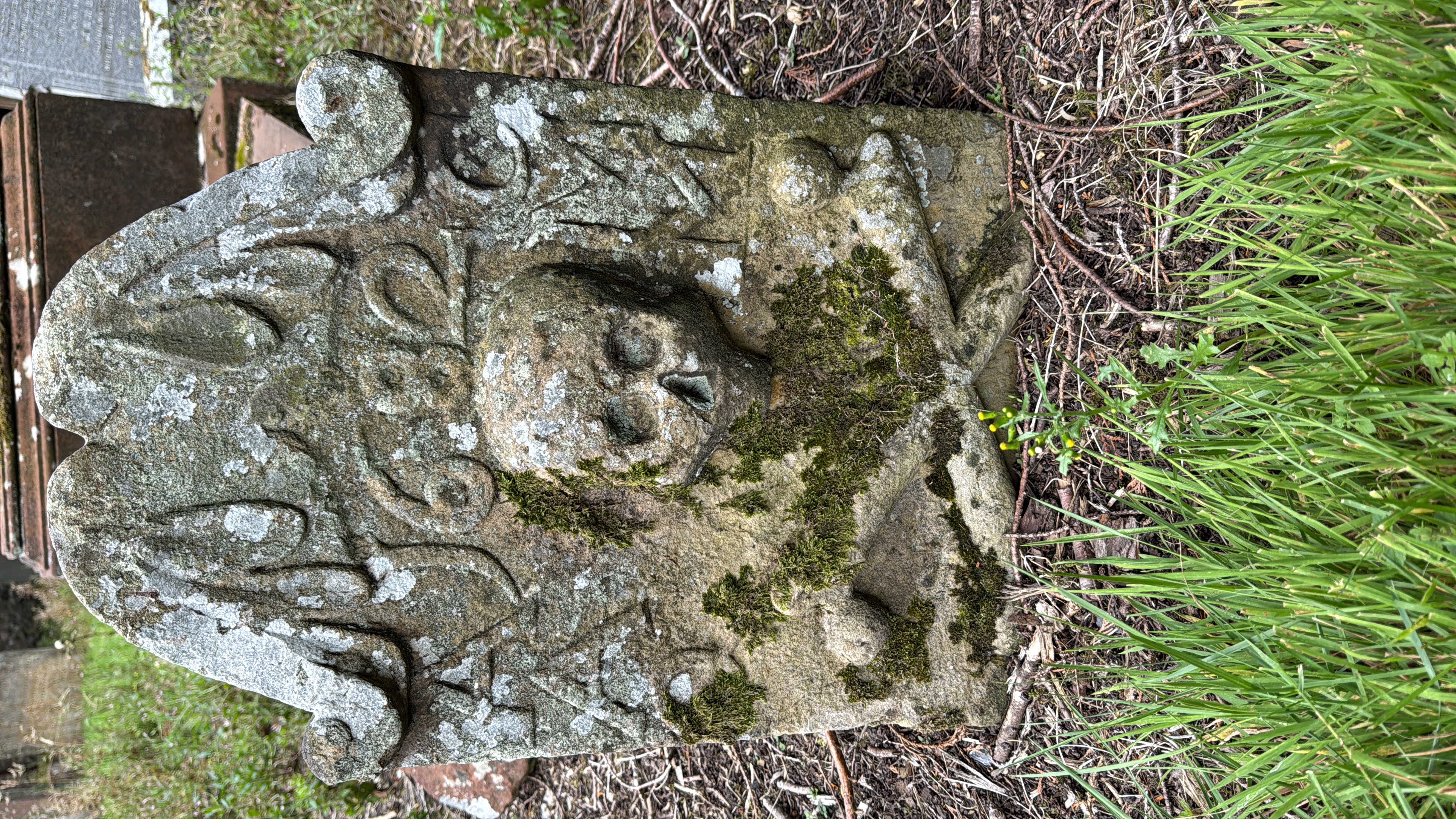 A spectacular headstone from 1682 at Dalmellington Old Kirkyard.